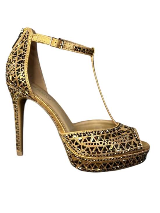 Thalia Sodi 'Chace' Embellished Gold T-Strap Platform Pumps. NIB. SZ 7.5! - Picture 3 of 8